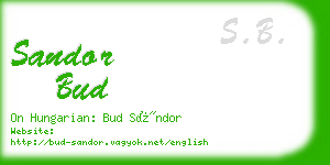 sandor bud business card